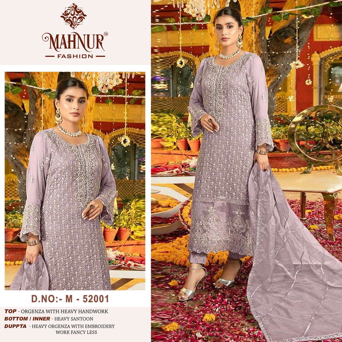 Mahnur Vol 52 Organza Embroidery Pakistani Suits Wholesale Shop In Surat
